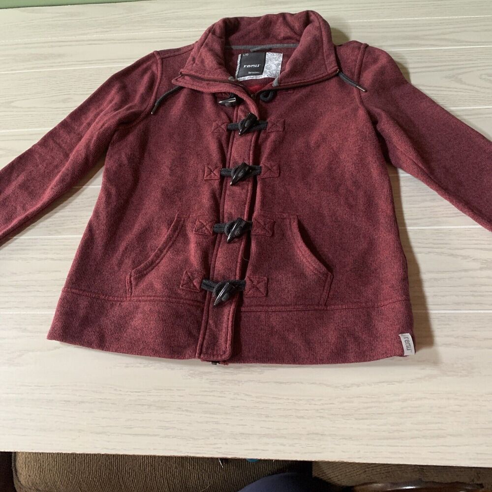 Renu Bruzer Womens Large Sweater Dark‎ Red Zipper And Fasteners